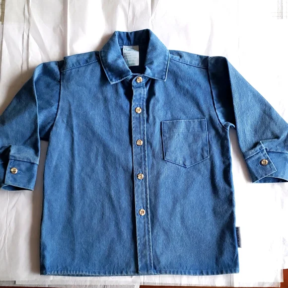 HEALTHTEX New NWOT Boys Button Shirt Ribbed Cotton Long Sleeves 4T - Picture 1 of 17